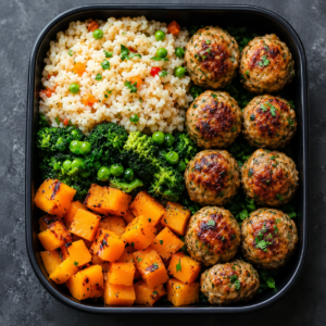 Turkey Meatballs with Vegetable Rice