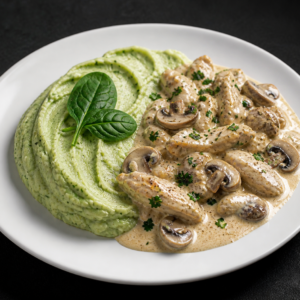 Julienne With Potato-Spinach Puree