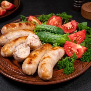 Grilled chicken and cheese sausage