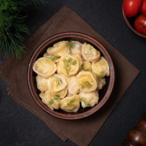 Chicken and pork pelmeni (dumplings)