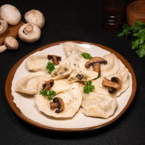 Potato and mushroom varenyky (Pierogi)