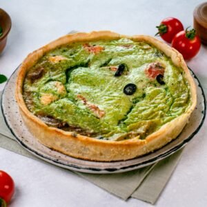 Quiche with salmon and spinach (FROZEN, UNCOOKED)